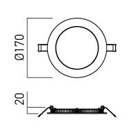 PANNELLO LED SLIM TONDO DA INCASSO 12W LUCE CALDA