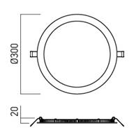 PANNELLO LED SLIM TONDO DA INCASSO 24W LUCE CALDA