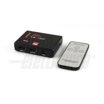 COMMUTATORE HDMI®, 4 IN - 1 OUT 4K@30Hz CON TELECOMANDO