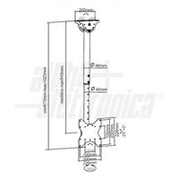 SUPPORTO TV DA SOFFITTO ORIENTABILE 23-42 - 56/91cm