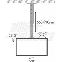 SUPPORTO TV DA SOFFITTO ORIENTABILE 23-42 - 56/91cm