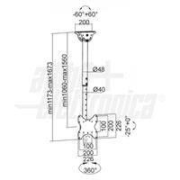 SUPPORTO TV DA SOFFITTO ORIENTABILE 23-42 - 106/156cm