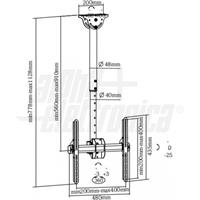 SUPPORTO TV DA SOFFITTO ORIENTABILE 32-55 - 56/91cm