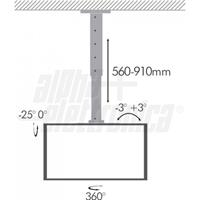 SUPPORTO TV DA SOFFITTO ORIENTABILE 32-55 - 56/91cm
