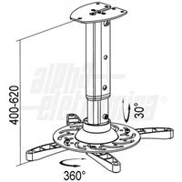 SUPPORTO PROIETTORE DA SOFFITTO ORIENTABILE UNIVERSALE