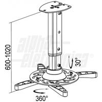 SUPPORTO PROIETTORE DA SOFFITTO ORIENTABILE UNIVERSALE