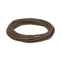 CAVO ELETTRICO TRECCIATO 2x0.75 RIVESTITO IN COTONE MARRONE
