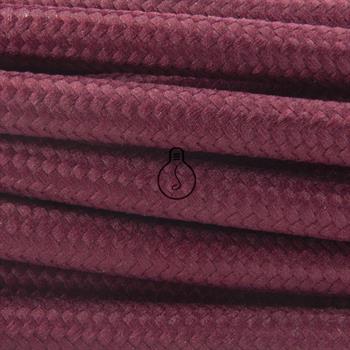 CAVO ELETTRICO TONDO 2x0.75 RIVESTITO IN SETA BORDEAUX