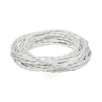 CAVO ELETTRICO TRECCIATO 2x0.75 RIVESTITO IN SETA BIANCO