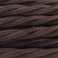 CAVO ELETTRICO TRECCIATO 2x0.75 RIVESTITO IN SETA MARRONE