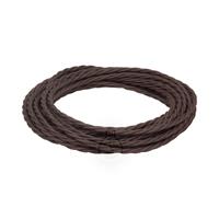 CAVO ELETTRICO TRECCIATO 2x0.75 RIVESTITO IN SETA MARRONE