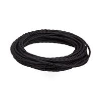 CAVO ELETTRICO TRECCIATO 3x0.75 RIVESTITO IN SETA NERO