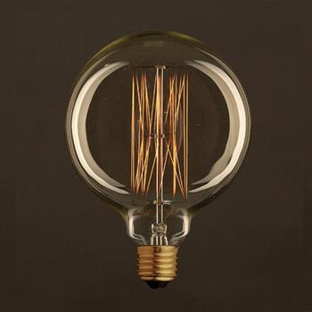 LAMPADA GLOBO AMBRATA CON FILAMENTO IN CARBONIO A VORTICE