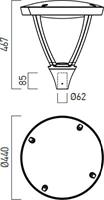 LAMPIONE LED A TESTA TONDA 45W 6500K PER PARCHI E GIARDINI