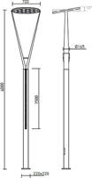 LAMPIONE LED CON LED LATERALI LUCE 4000K PER ARREDO URBANO