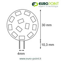 LAMPADA 10 LED G4 10-30V 2,2W BIANCO CALDO