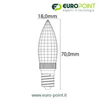 LAMPADINA LED E14 3.5W 10-30V-24VAC  BIANCO CALDO