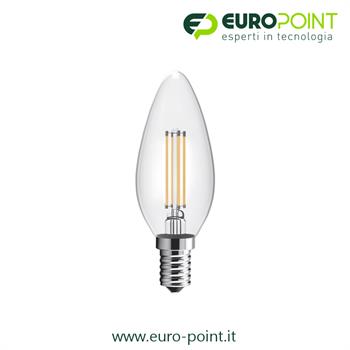 LAMPADA FILAMENTO LED CANDELA 4W E14 BIANCO CALDO