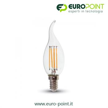 LAMPADA FILAMENTO LED CANDELA 4W E14 BIANCO CALDO