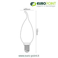 LAMPADA FILAMENTO LED CANDELA 4W E14 BIANCO CALDO