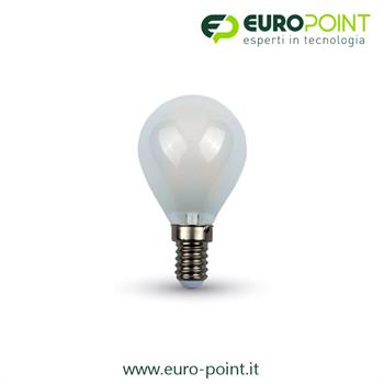 LAMPADA FILAMENTO LED MINI BULBO E14 4W BIANCO CALDO OPACA