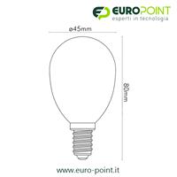 LAMPADA FILAMENTO LED MINI BULBO E14 4W BIANCO CALDO OPACA