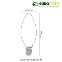 LAMPADA FILAMENTO LED CANDELA 4W E14 BIANCO CALDO OPACA