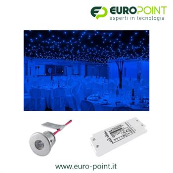 KIT CIELO STELLATO 50 LED SILVER LUCE BLU + ALIMENTATORE