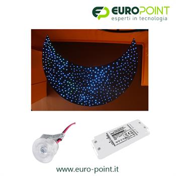 CIELO STELLATO 50 LED TRASPARENTI LUCE BLU + ALIMENTATORE