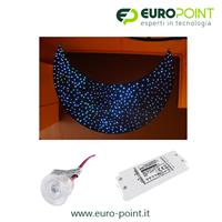 CIELO STELLATO 50 LED TRASPARENTI LUCE BLU + ALIMENTATORE