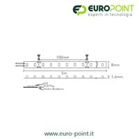 STRISCIA LED 60LED/m 24V 4,8W/m IP20 BIANCO CALDO 2700K
